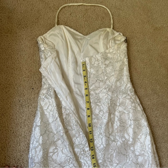 LORALIE Sweetheart Wedding Dress‎ 6 Vintage Embellish Metallic Lace Brocade Slip - Picture 14 of 17